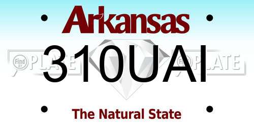 310UAI Arkansas License Plate