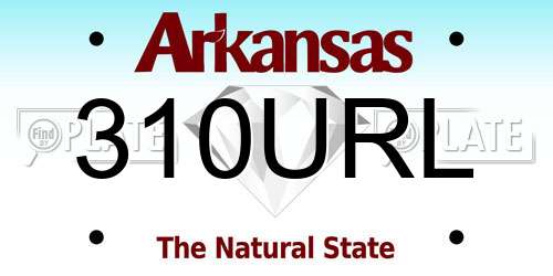 310URL Arkansas License Plate