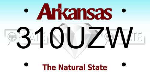 310UZW Arkansas License Plate