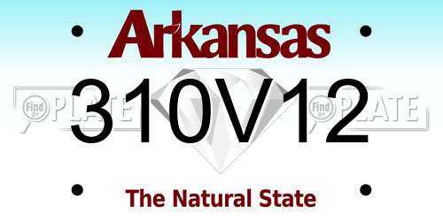 310V12 Arkansas License Plate