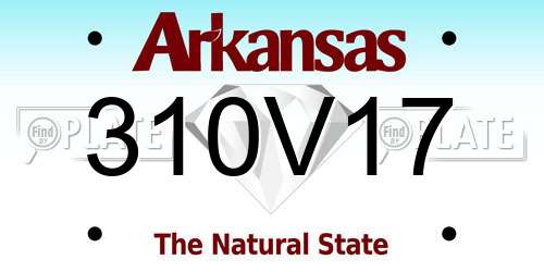310V17 Arkansas License Plate