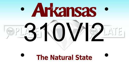 310VI2 Arkansas License Plate