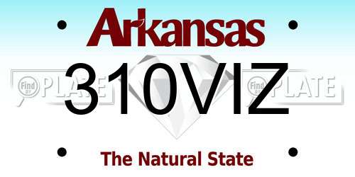 310VIZ Arkansas License Plate