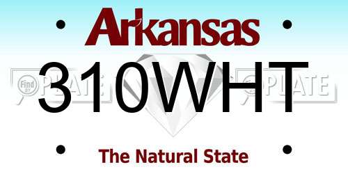 310WHT Arkansas License Plate