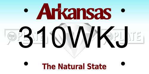 310WKJ Arkansas License Plate