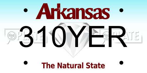 310YER Arkansas License Plate