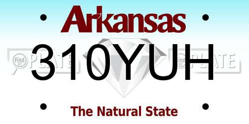 310YUH Arkansas License Plate