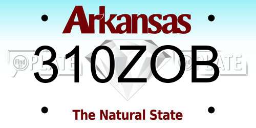 310ZOB Arkansas License Plate