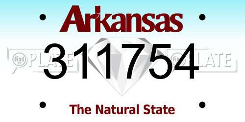311754 Arkansas License Plate