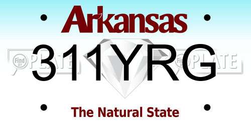 311YRG Arkansas License Plate
