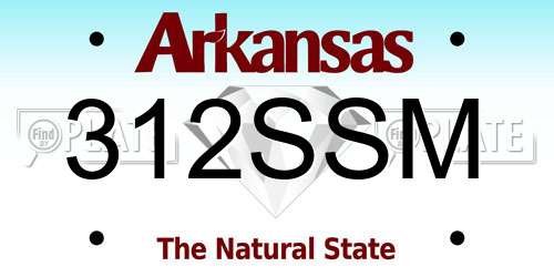 312SSM Arkansas License Plate