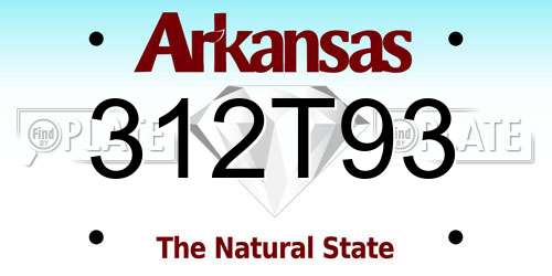 312T93 Arkansas License Plate