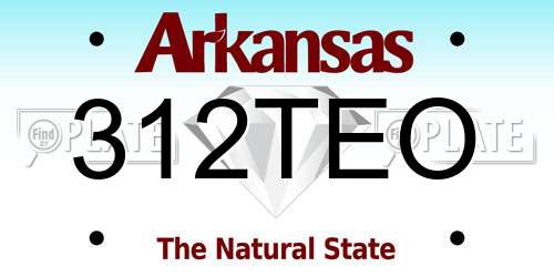 312TEO Arkansas License Plate