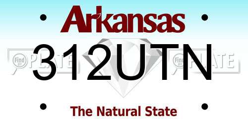 312UTN Arkansas License Plate