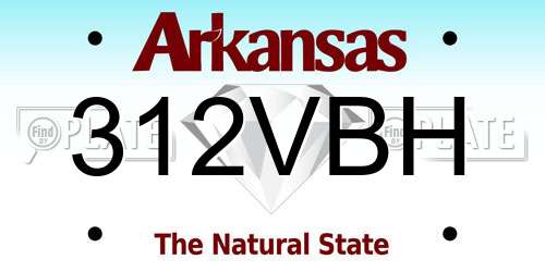 312VBH Arkansas License Plate