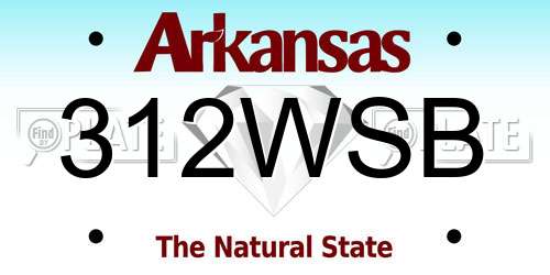 312WSB Arkansas License Plate