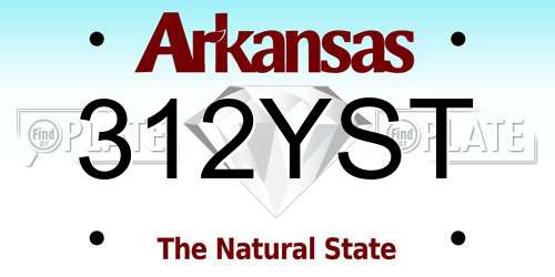 312YST Arkansas License Plate