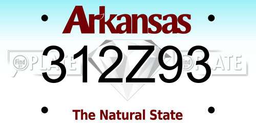 312Z93 Arkansas License Plate