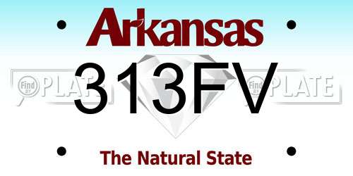313FV Arkansas License Plate
