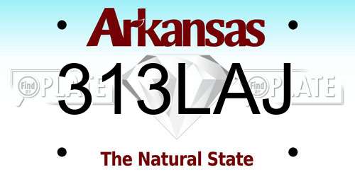 313LAJ Arkansas License Plate