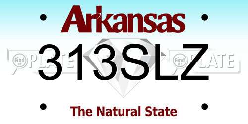 313SLZ Arkansas License Plate