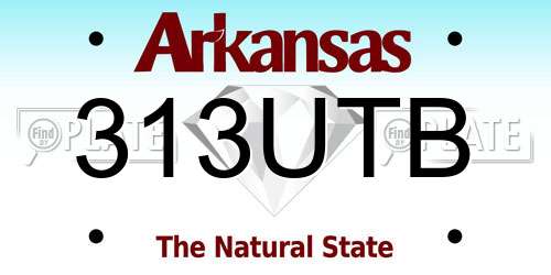 313UTB Arkansas License Plate