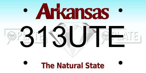 313UTE Arkansas License Plate