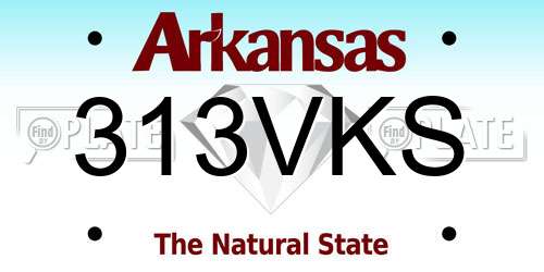 313VKS Arkansas License Plate