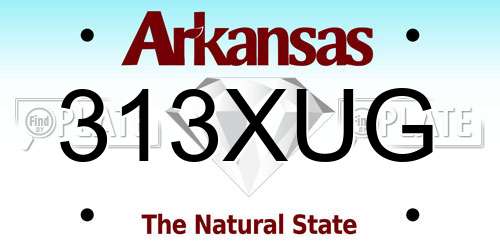 313XUG Arkansas License Plate