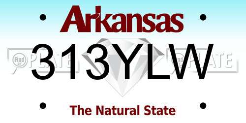 313YLW Arkansas License Plate