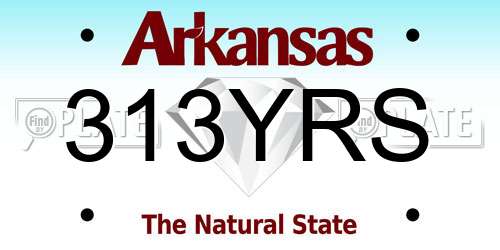 313YRS Arkansas License Plate