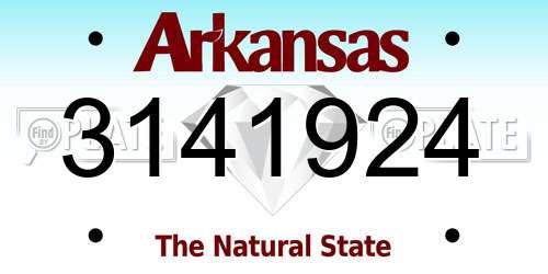 3141924 Arkansas License Plate