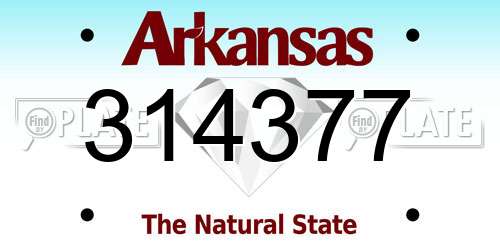 314377 Arkansas License Plate