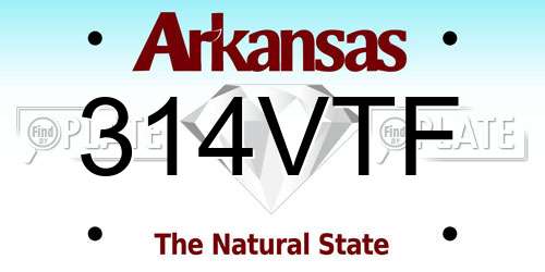 314VTF Arkansas License Plate