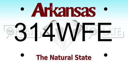 314WFE Arkansas License Plate
