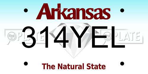 314YEL Arkansas License Plate