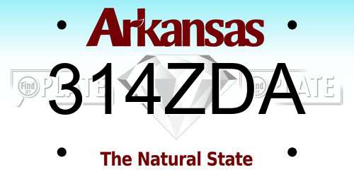 314ZDA Arkansas License Plate