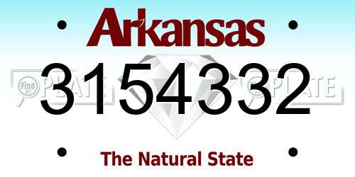 3154332 Arkansas License Plate