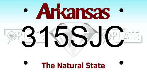 315SJC Arkansas License Plate