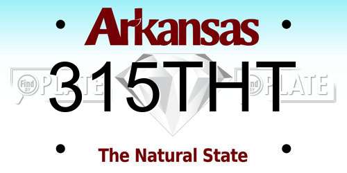 315THT Arkansas License Plate