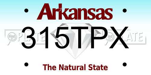 315TPX Arkansas License Plate