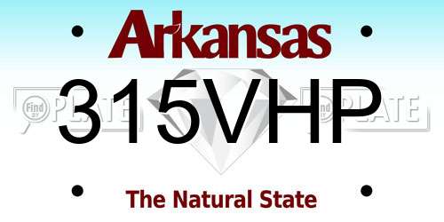315VHP Arkansas License Plate