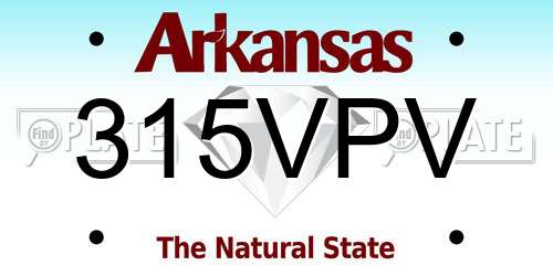 315VPV Arkansas License Plate