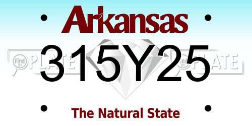 315Y25 Arkansas License Plate