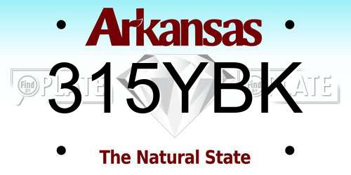 315YBK Arkansas License Plate