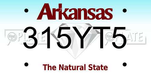 315YT5 Arkansas License Plate