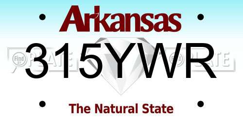 315YWR Arkansas License Plate