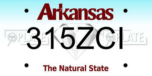 315ZCI Arkansas License Plate