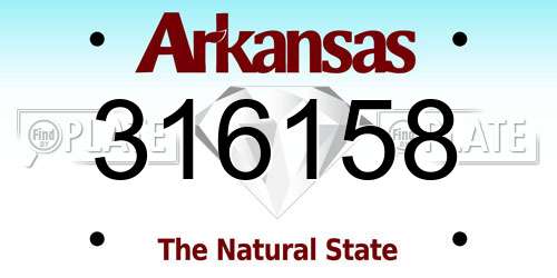 316158 Arkansas License Plate