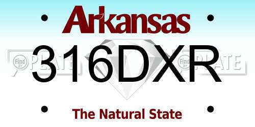316DXR Arkansas License Plate